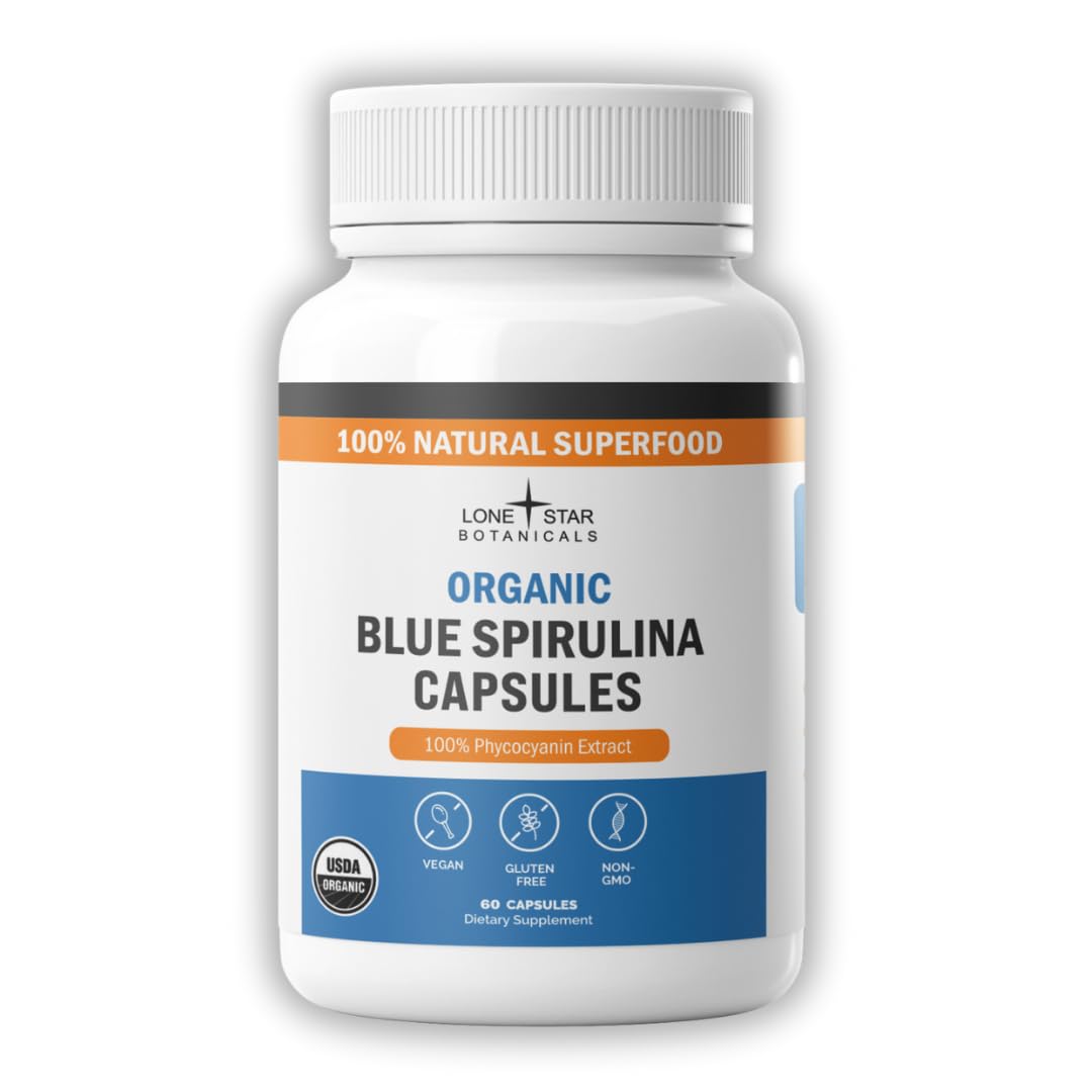 Lone Star Botanicals Organic Spirulina Capsules 60 Count