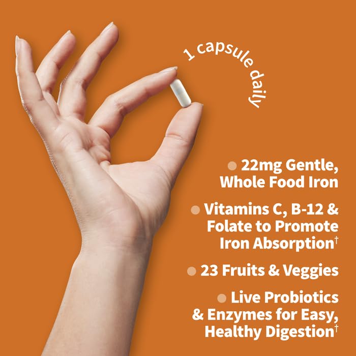 Garden of Life Vitamin Code Raw Iron Supplement Capsules, 30