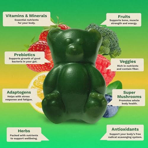 Grüns Multivitamin Greens + Immunity 13-in-1 Gummies, Sugar Free, 56 Gummies
