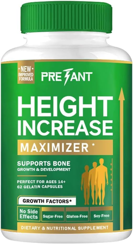 PRETANT Growth Capsules to Grow Taller - Height Growth Maximizer with Calcium for Bone Strength, 62 Capsules