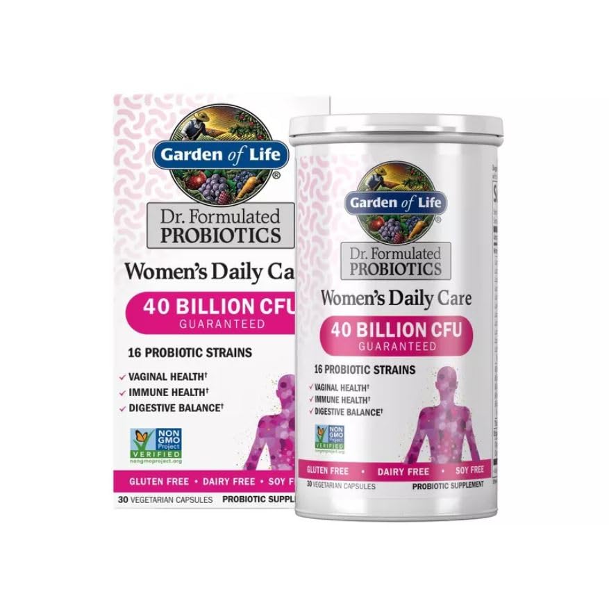 Garden of Life Dr. Formulated Women’s Daily Care Probiotics Vitamins for Digestive Gut Health and Immune Support Capsules, 30 Count