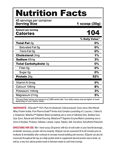 Metabolic Nutrition Whey Protein Isolate Powder Chocolate Cupcake, 3.04 lb
