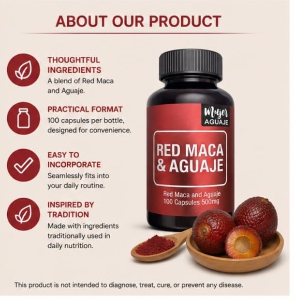 MUJER AGUAJE Red Maca & Aguaje Capsule, 1 Capsule