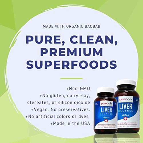 PowBab Liver Cleanse Detox Capsules, 120 Count