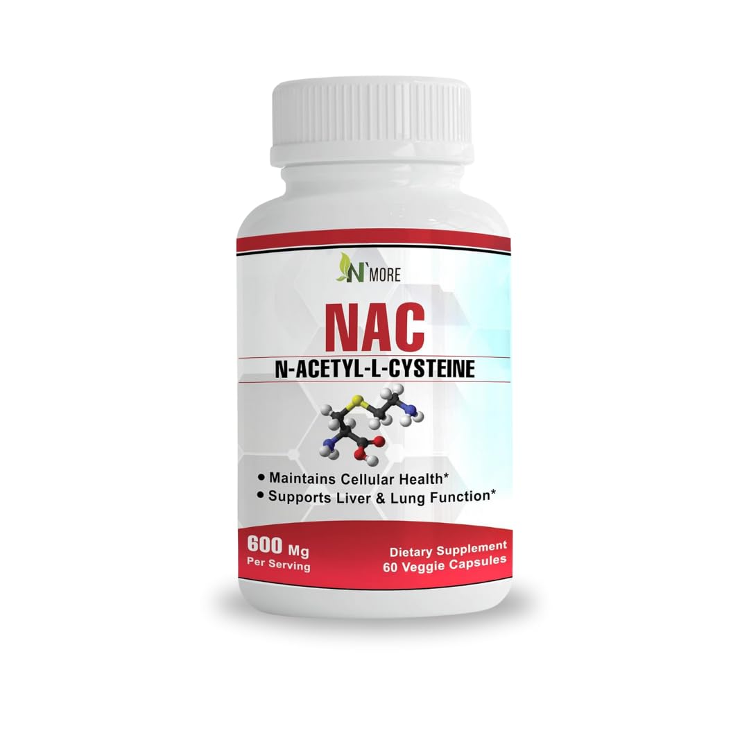 N'More N-Acetyl-Cysteine (NAC) 600mg Capsule, 60 Veggie Capsules