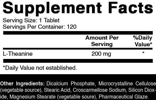 Oxify L-Theanine 200 mg Tablet 120 Count