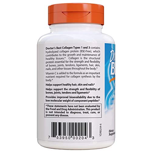 Doctor's Best Collagen Types 1 & 3 Tablets, 180 Count