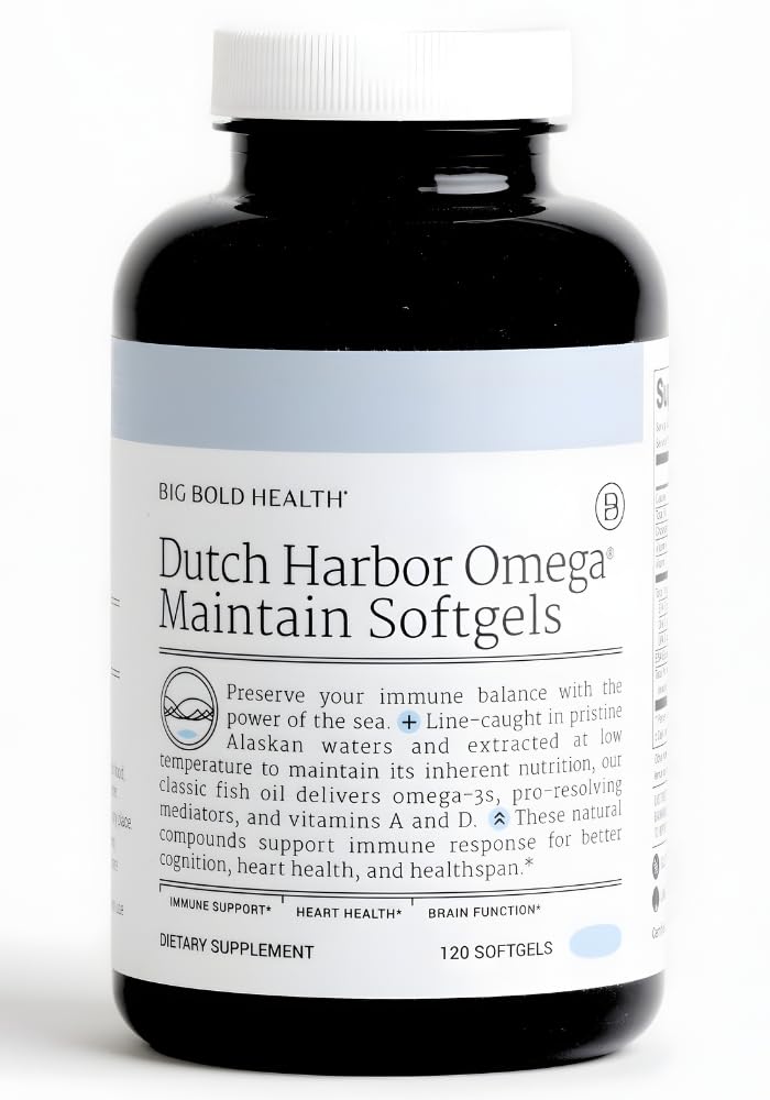 BIG BOLD HEALTH Dutch Harbor Omega Maintain Softgels, Premium Alaskan Cod Liver Oil, 120 Softgels