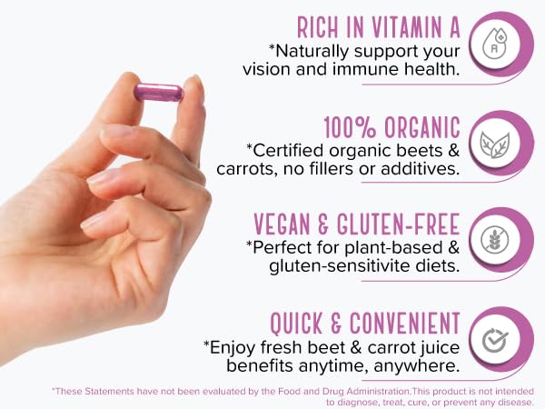 Strong Organics Organic Beet Root & Carrot Juice Powder, 120 Capsules