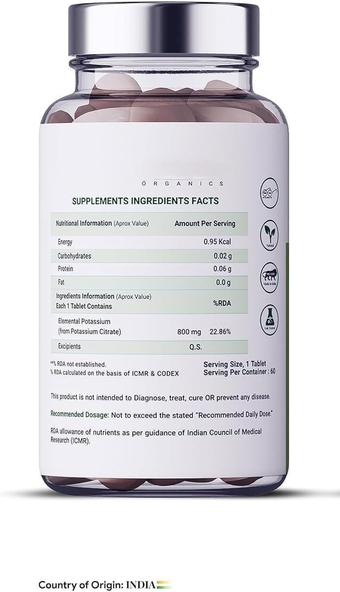 Generic Potassium Citrate 800 mg Tablet, 60 Tablets