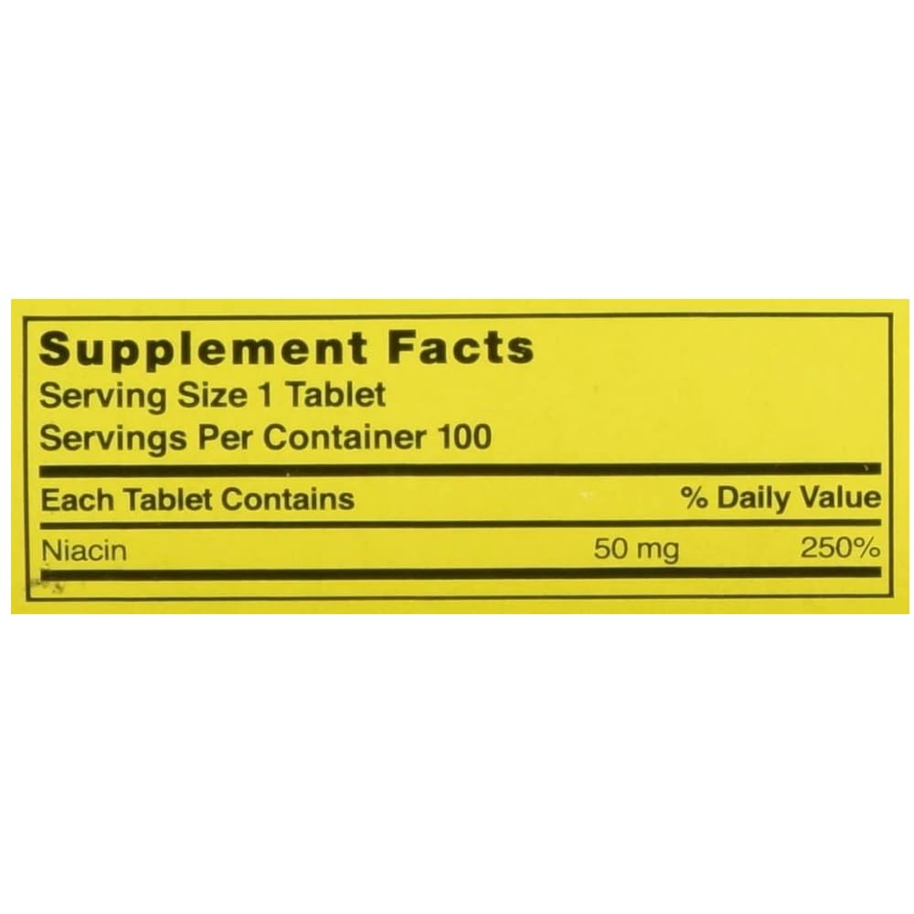 Nature's Blend Niacin 50 mg Tablets 100 Count