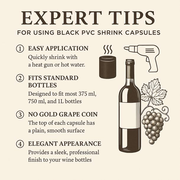 Vintner's Best Black PVC Shrink Capsules, 30 Count