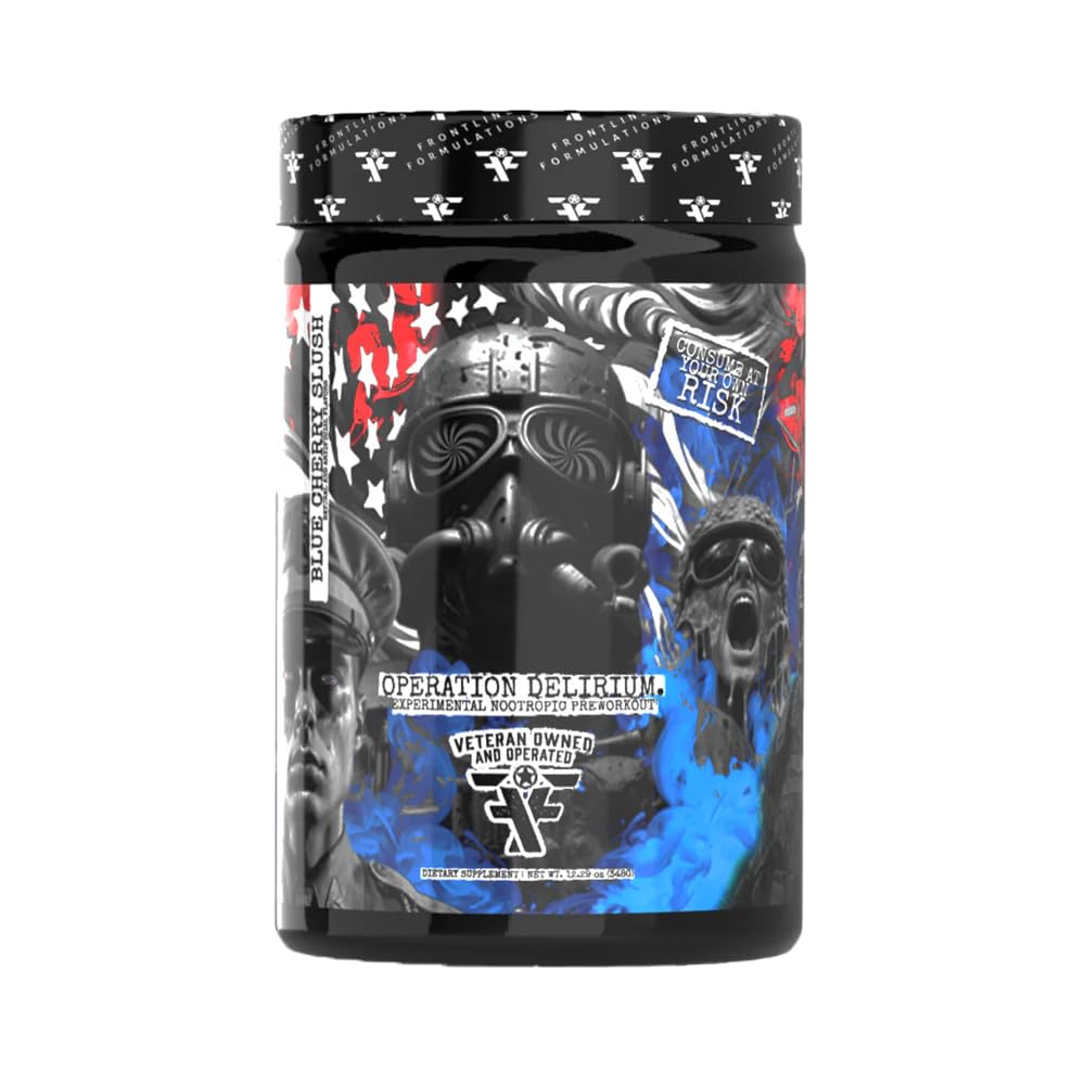 Frontline Formulations Operation Delirium Nootropic Enhanced Pre-Workout Powder, 30 Servings