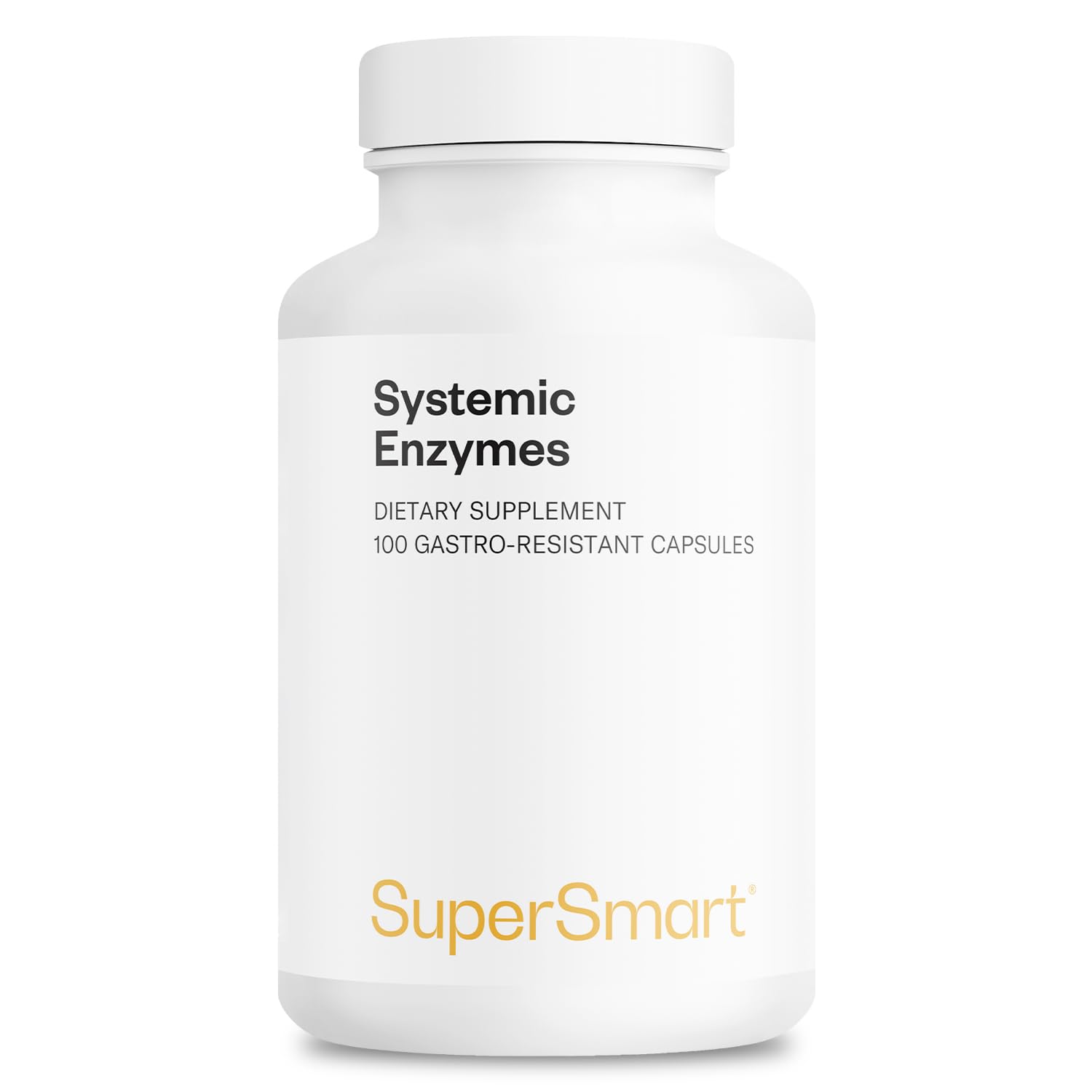 Supersmart Systemic Enzymes (High Potency) - with Bromelain, Protease, Lipase, Trypsin, Chymotrypsin, Peptidase, Pancreatin - Proteolytic Enzymes Complex 100 Capsules