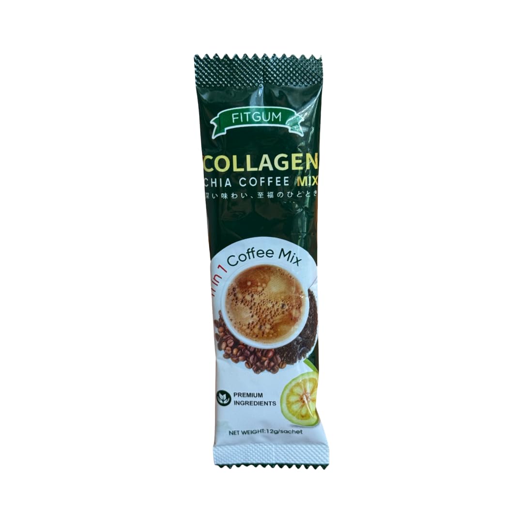 Beauty Milk Fit Gum Collagen Chia Coffee - 11 in 1 Coffee Mix Powder 4.3 oz