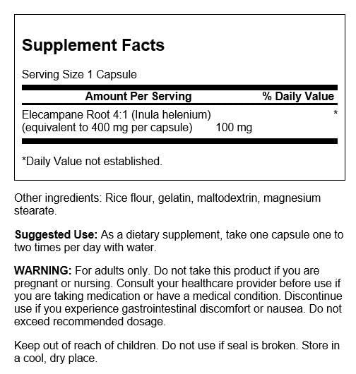 Swanson Full Spectrum Elecampane Root 4:1 Extract 100 mg, Capsules, 60 Count