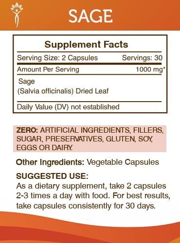Secrets of the Tribe Sage 1000 mg Capsules, 60 Count