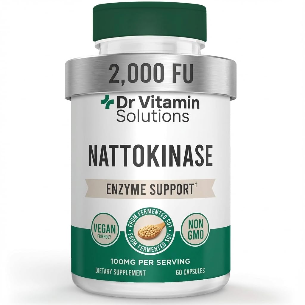 DR VITAMIN SOLUTIONS Nattokinase 2,000 FU (100mg) Supplement Capsule, 60 Count