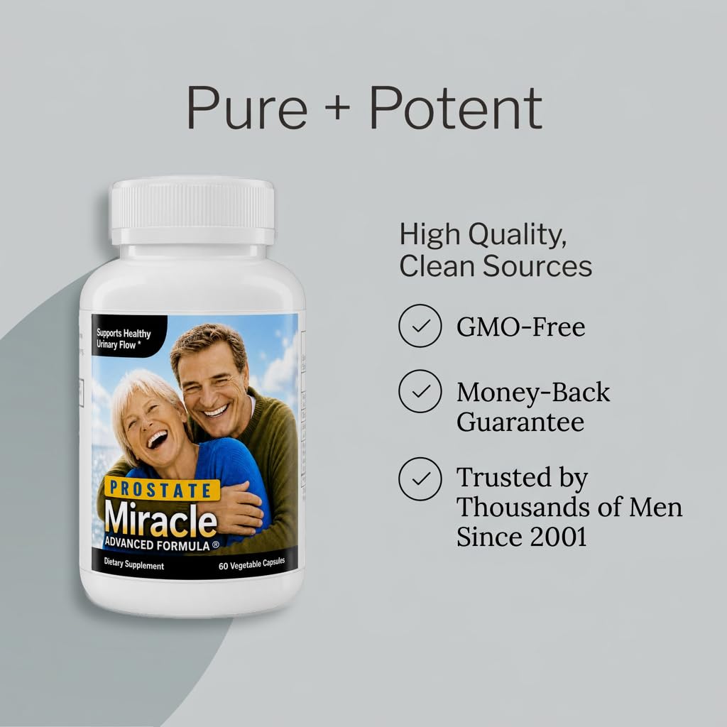 NHS Global Prostate Miracle Advanced Formula Beta Sitosterol Prostate Supplement for Men Pine-Derived Phytosterols (Non-GMO) Supports Healthy Urinary Flow Capsules, 2 Pack