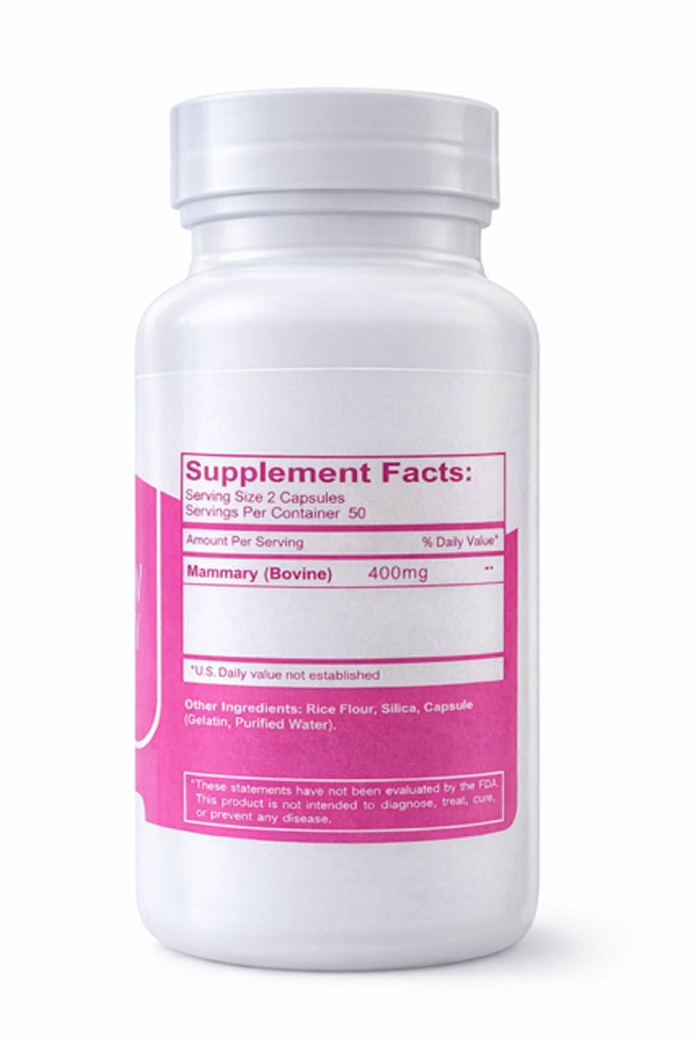 SOR, Inc. Super R Mammary Glandular Supplement – Bovine Mammary Tissue 400 mg Per Serving, Non-Hormonal Breast Support Formula Capsules, 100 Capsules