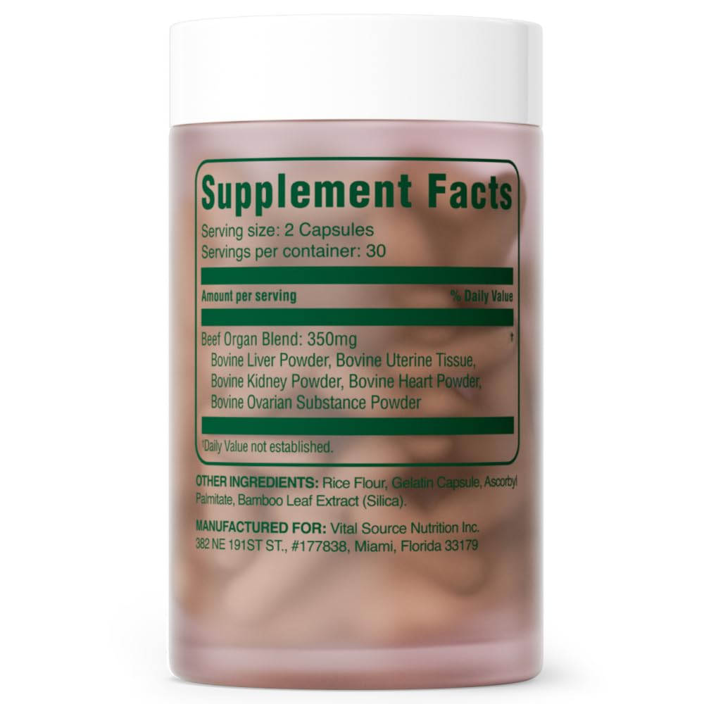 Vital Source Nutrition BiFi Capsules - Beef Organ Primal Blend, 60 Capsules