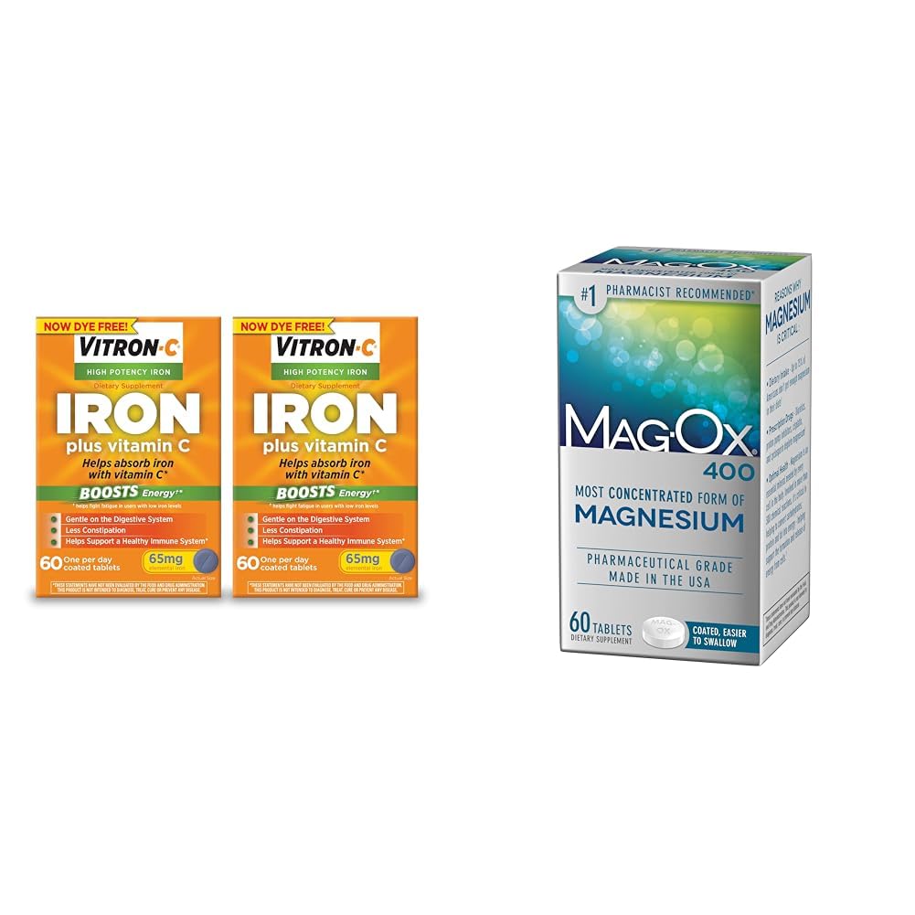 Vitron-C Iron Supplement Plus Vitamin C Tablets, 180 Tablets