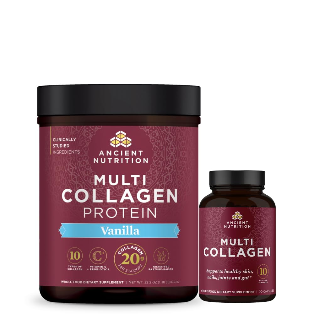 Ancient Nutrition Multi Collagen Protein Powder, Vanilla, 60 Servings