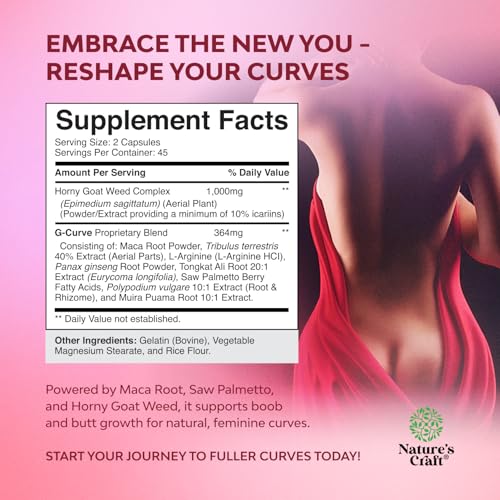 Natures Craft G-Curve Butt and Breast Growth, 180 Capsules