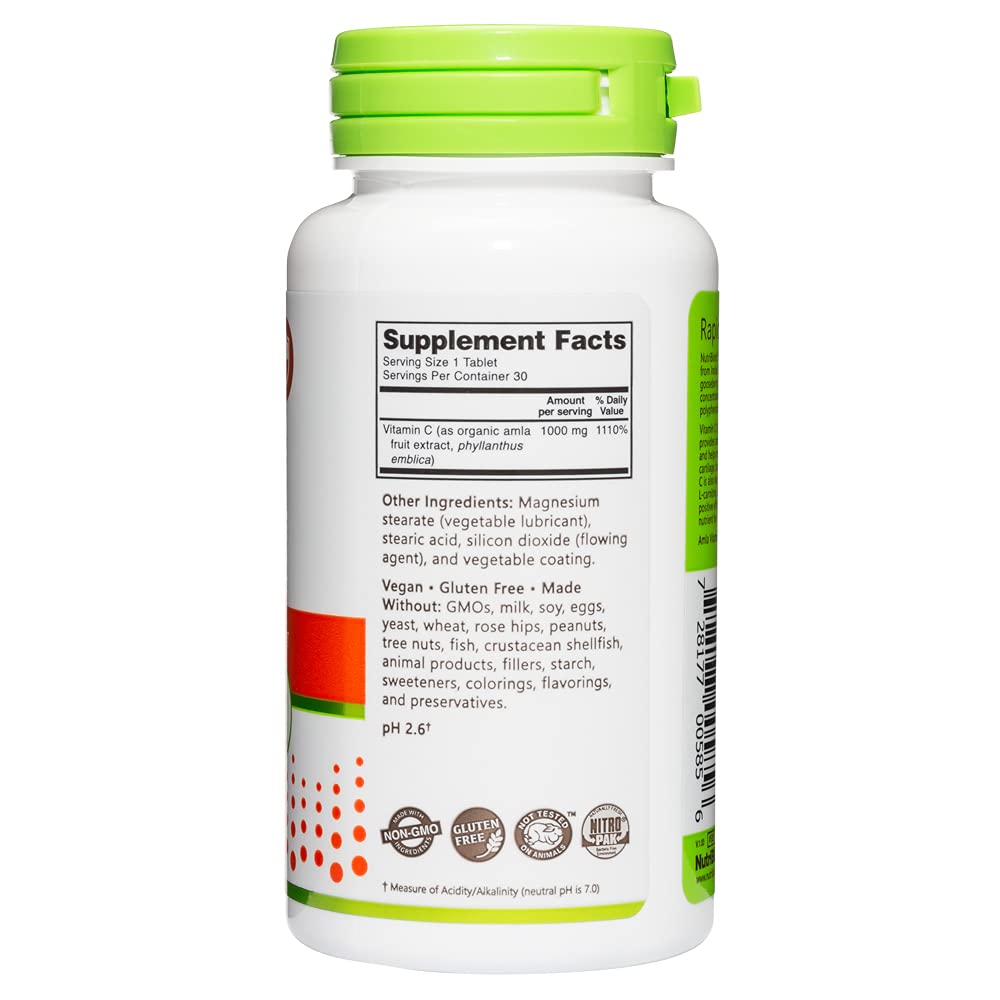 NutriBiotic Amla Vitamin C Tablets 30 Count