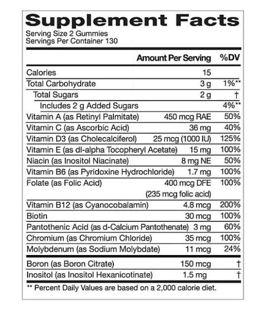 Generic Adult Multivitamin Gummies 260 Count