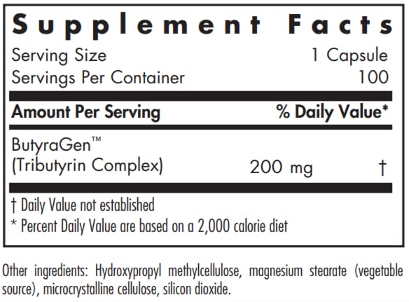 Allergy Research Group NutriCology ButyrAid Colon Lining Nutrition Capsules, 100 Count