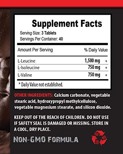 VIP Supplements BCAA 3000 mg Branched-Chain Amino Acids Tablet, 120 Tablets