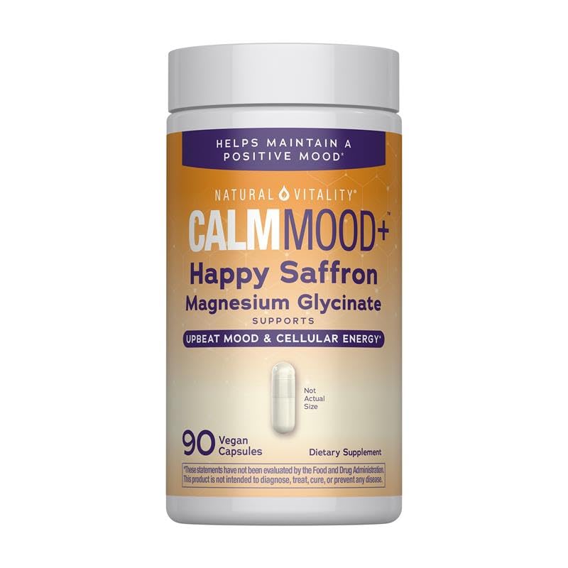 Natural Vitality Calm Mood Happy Saffron Magnesium Glycinate Gummy 50 Count