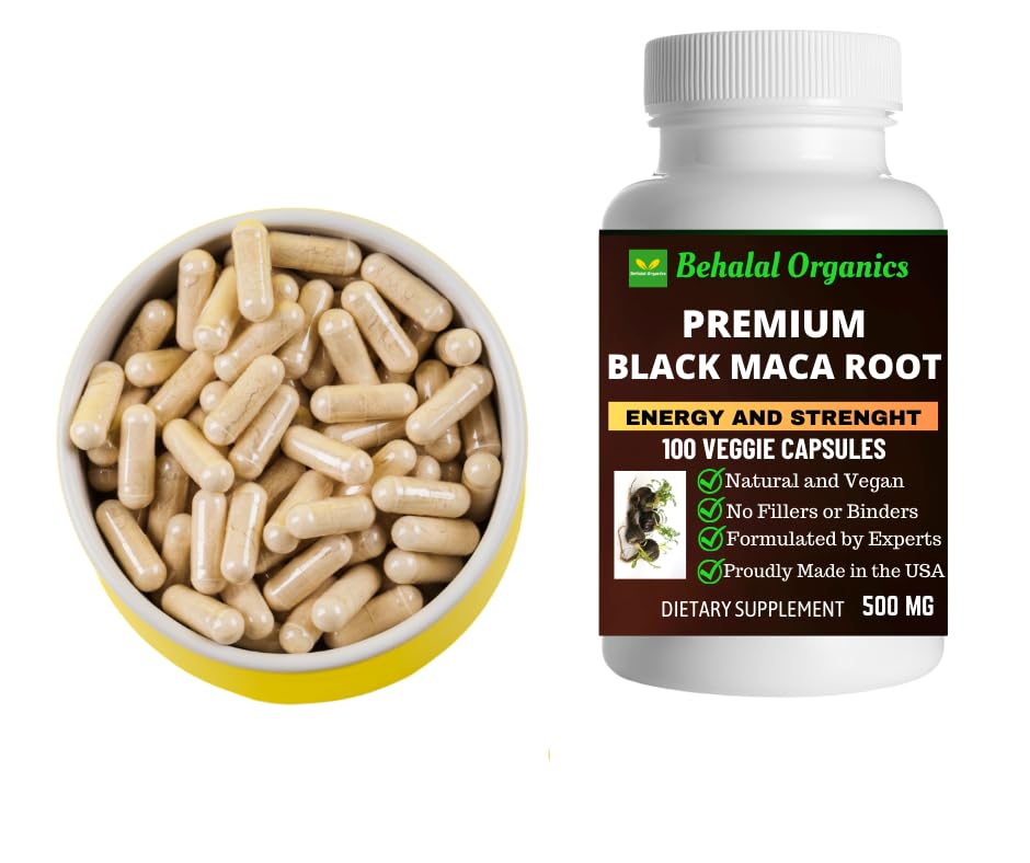 Behalal Organics Black Maca Root Quick Release Capsules, 100 Capsules