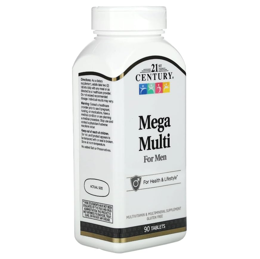 21st Century Mega Multi for Men, Multivitamin & Multimineral Tablets 90