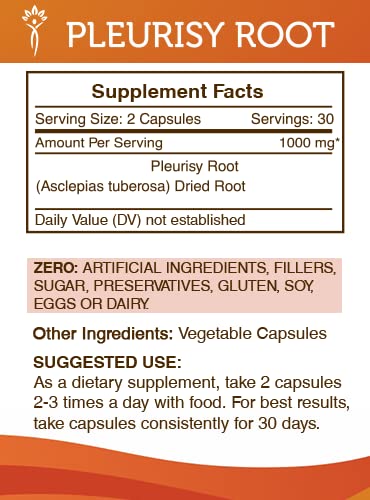 Secrets of the Tribe Pleurisy Root Capsules 60 Count