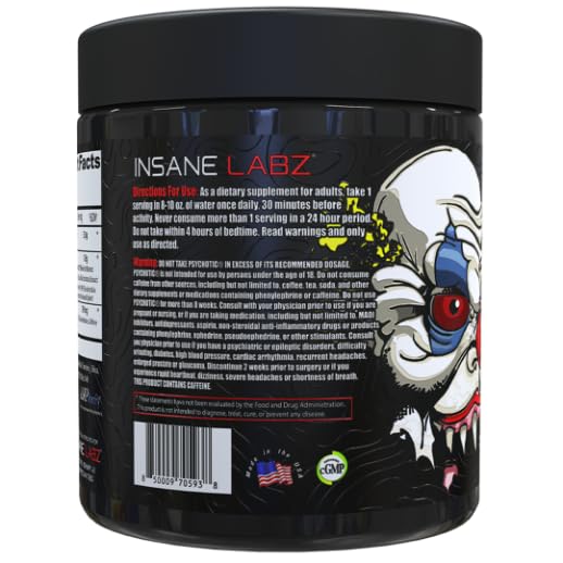 Insane Labz Psychotic Xtreme Pre-Workout Powder, 9.2 oz