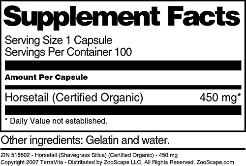 Terravita Horsetail (Shavegrass Silica) Capsule 100 Count