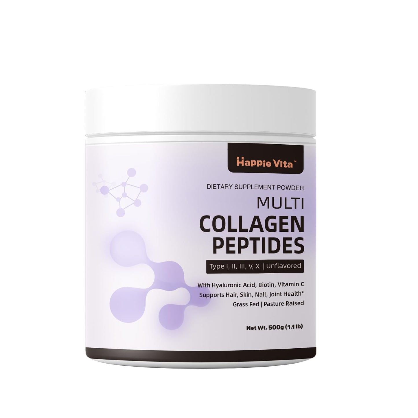 HappieVita Multi Collagen Peptides Powder 18.6