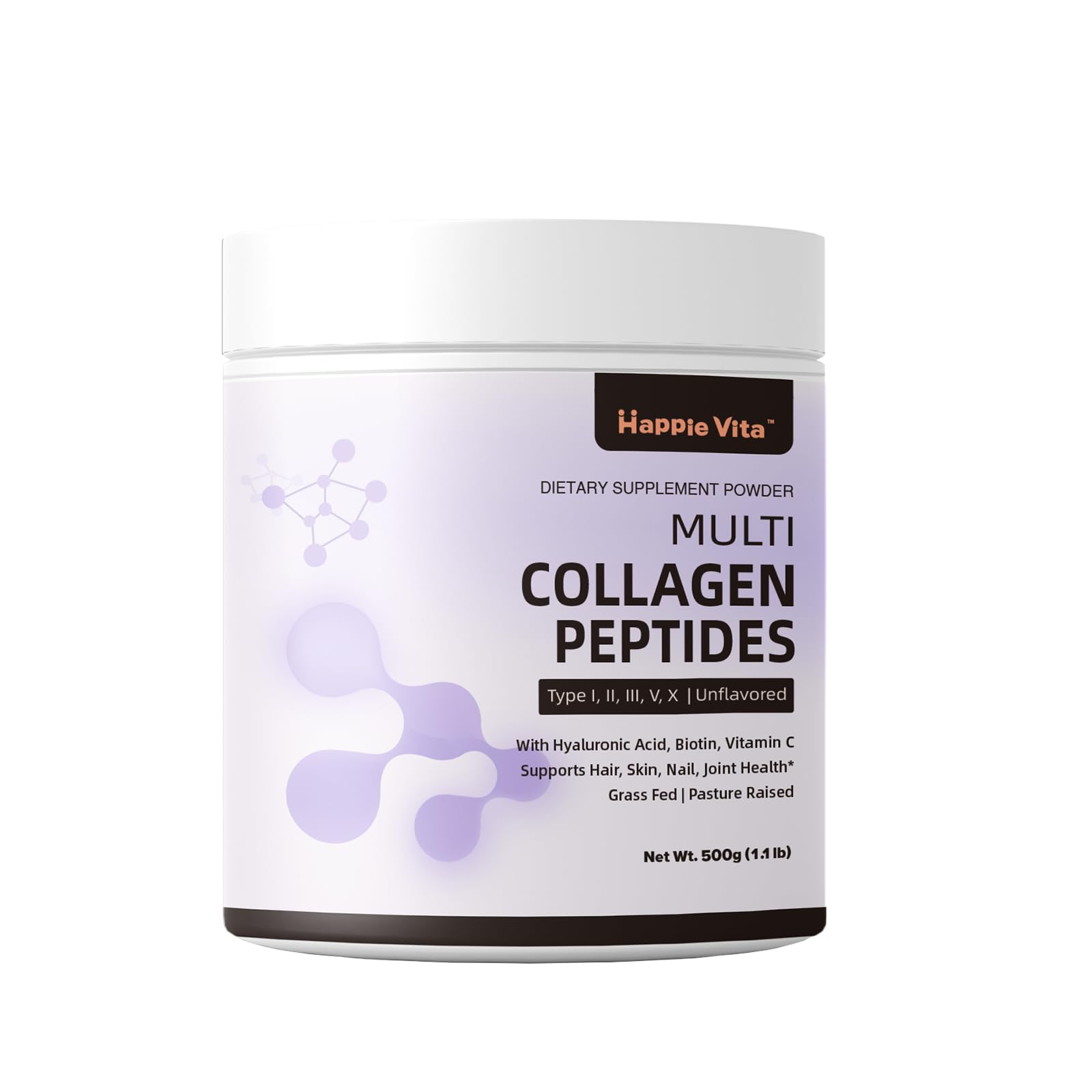 HappieVita Multi Collagen Peptides Powder 18.6