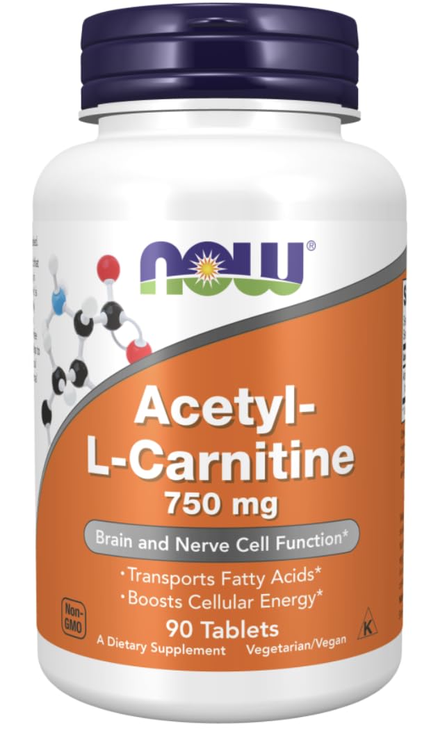 NOW Foods Acetyl-L-Carnitine 750 mg, 90 Tablets