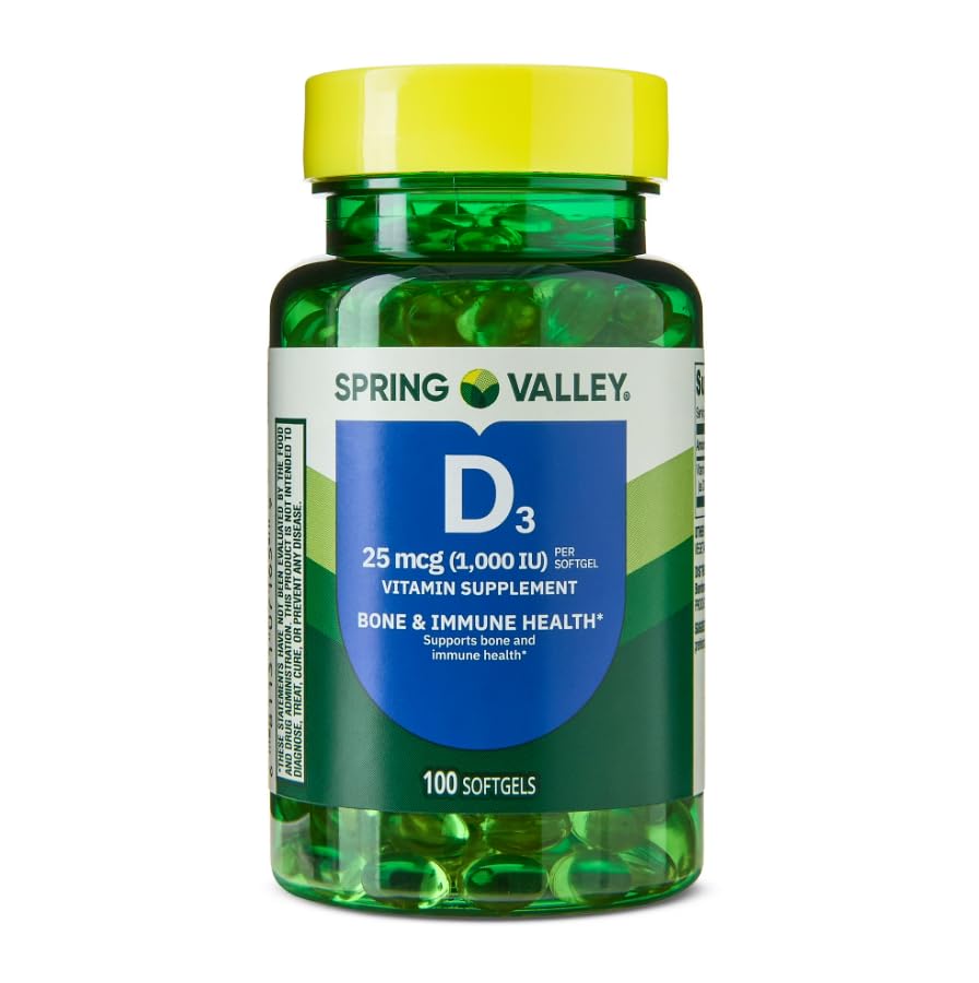 Generic Vitamin D3 1000 IU (25 mcg) Softgels 100 Count