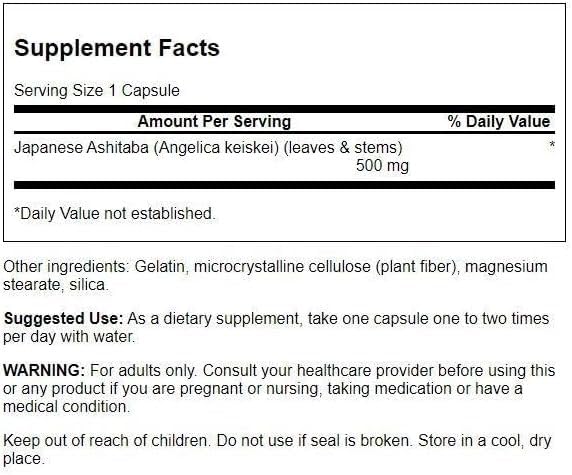Swanson Japanese Ashitaba Full Spectrum Natural Formula for Immune System Support Capsules, 60 Count