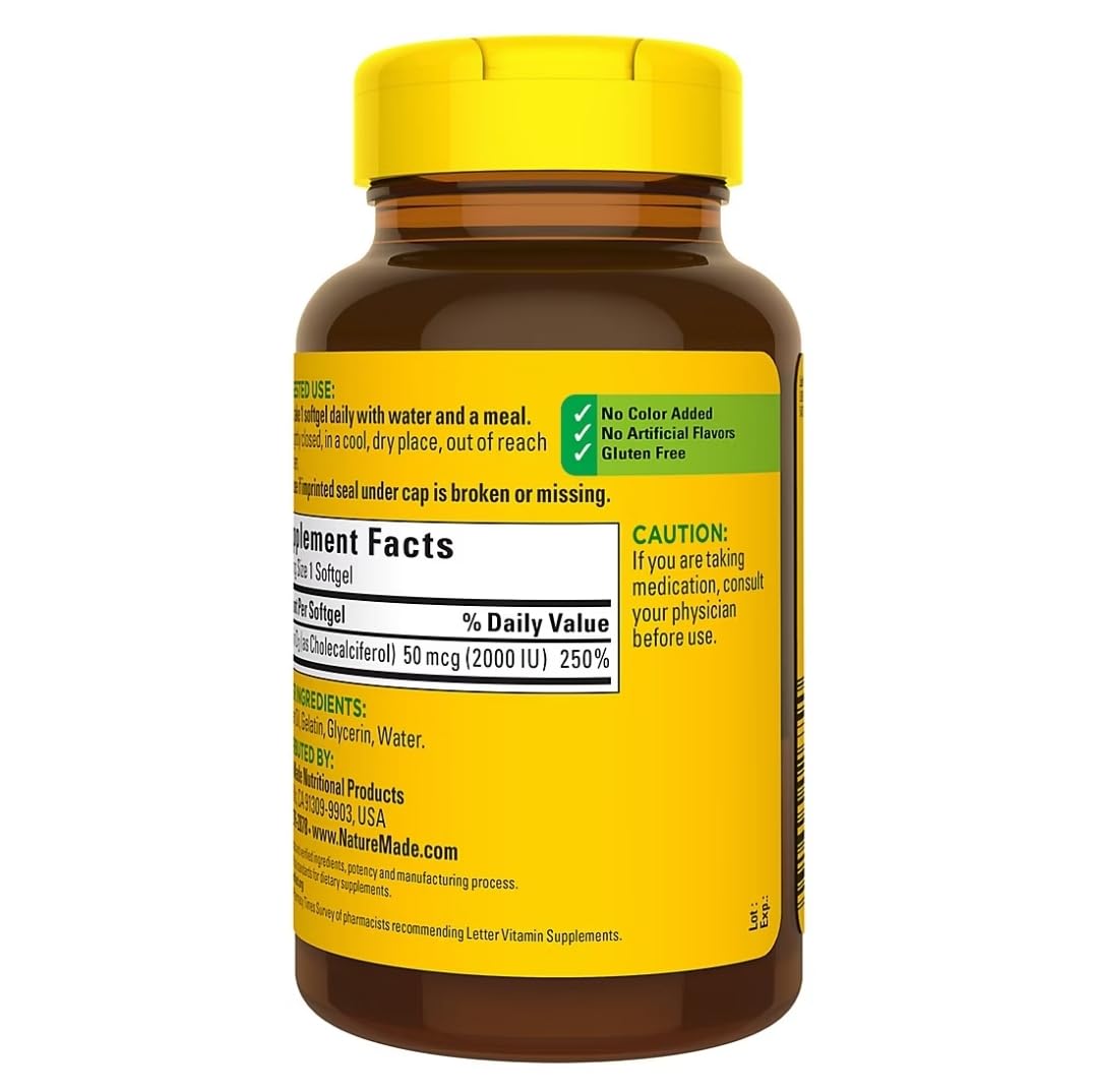 Nature Made Vitamin D3 2000iu Softgels 320 Count
