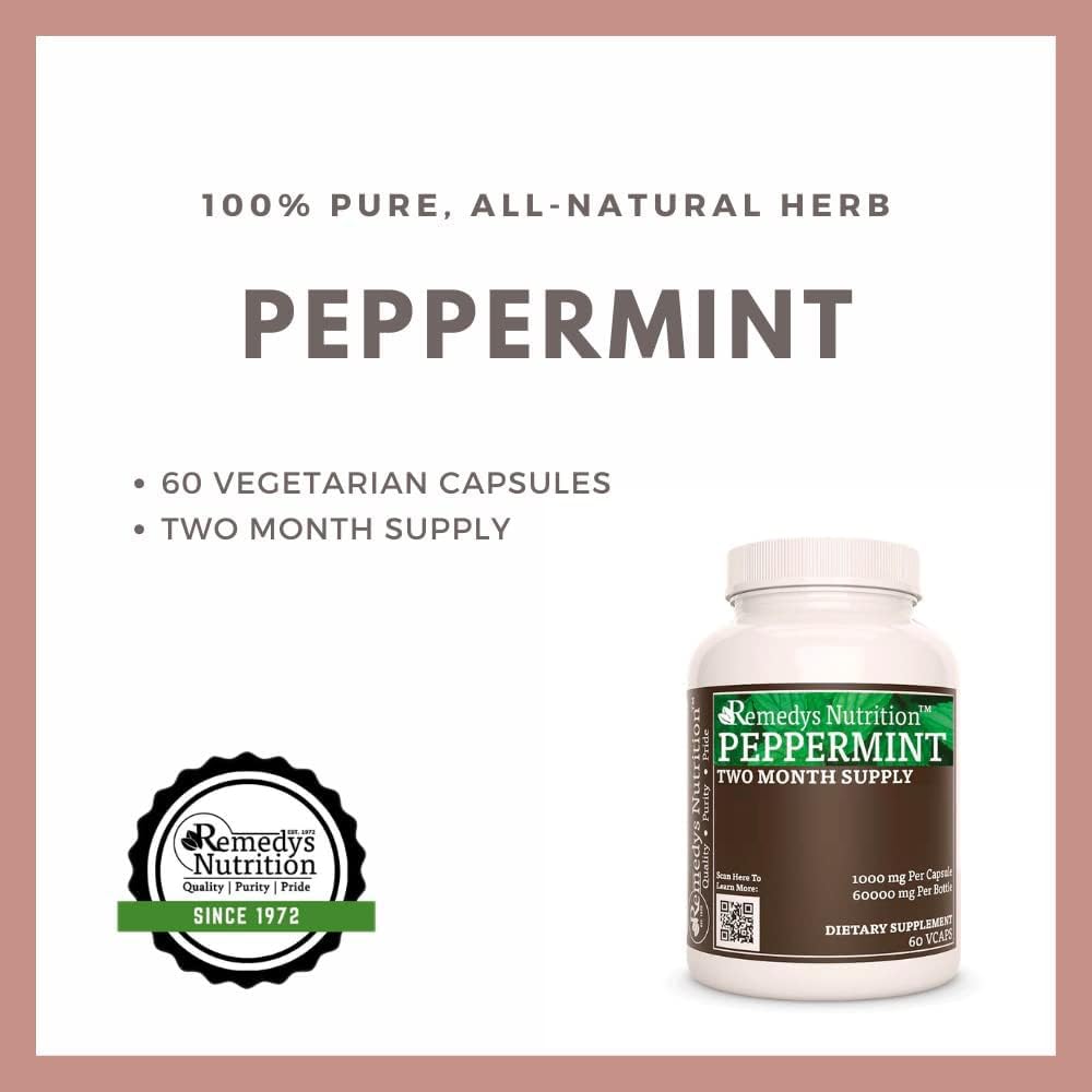 Remedy’s Nutrition Peppermint Leaf 1000 mg Capsules, 60 Count