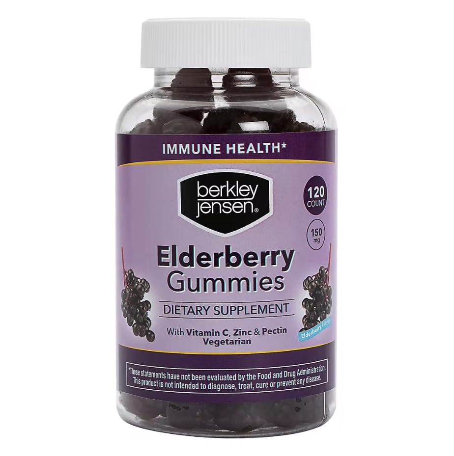 Berkley Jensen Elderberry Gummies with Vitamin C & Zinc, 120 Count
