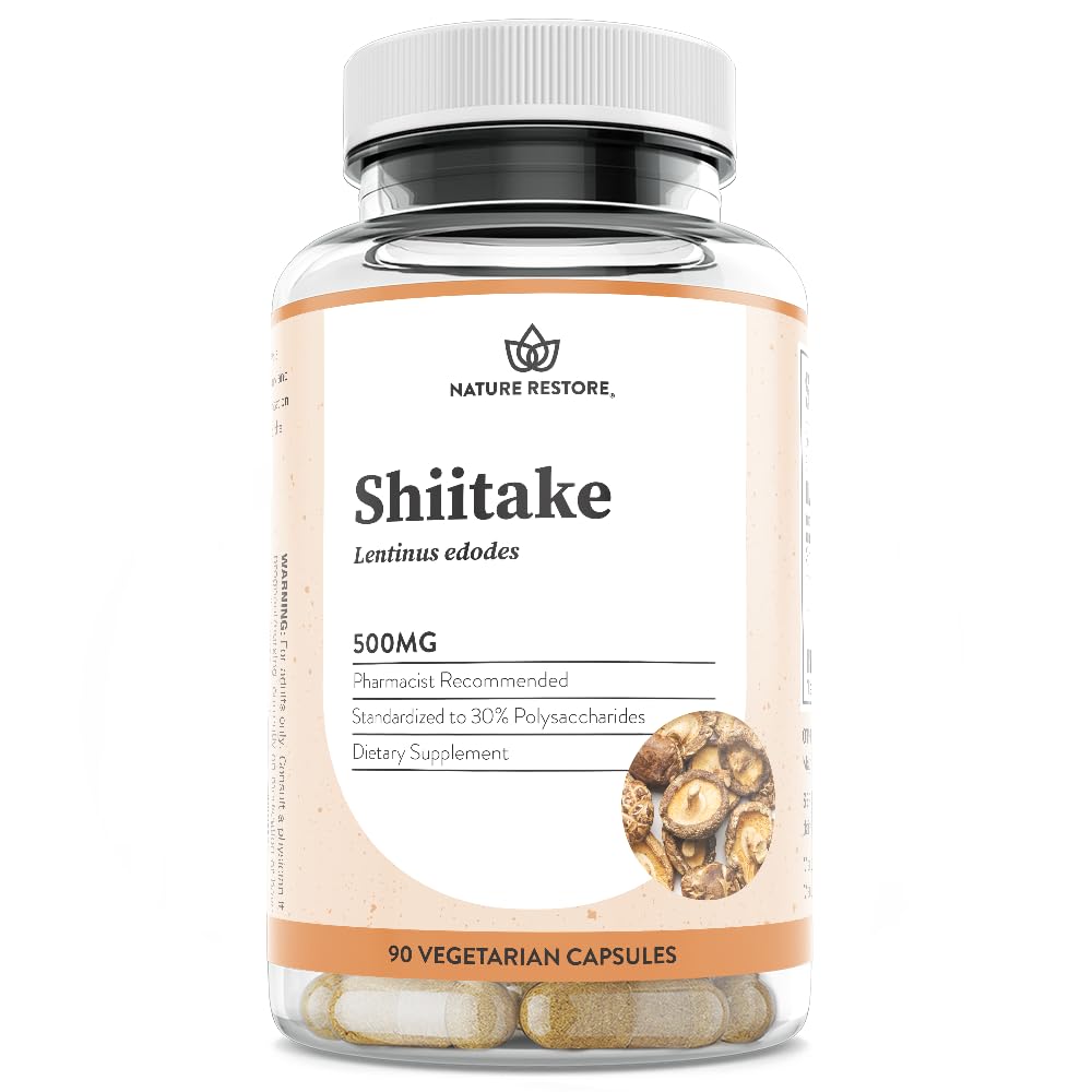 Nature Restore Shiitake Mushroom Extract Supplement Capsules, 90 Count
