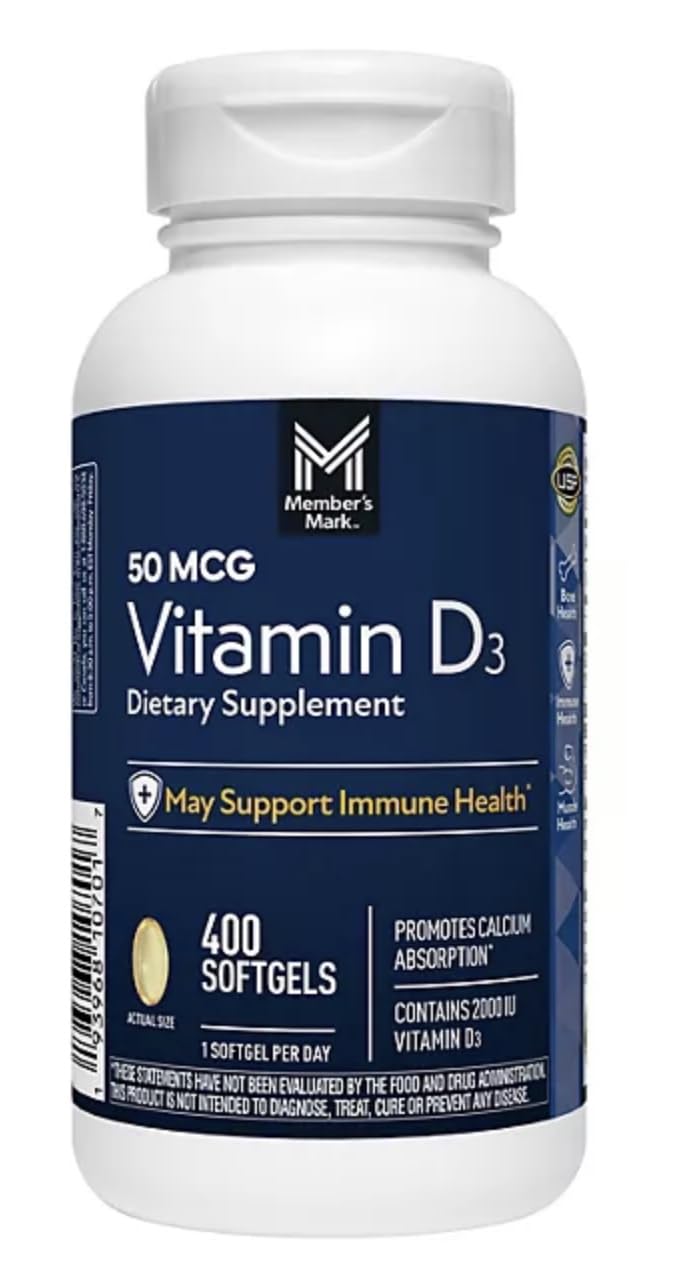 Generic Vitamin D3 50 mcg Softgels 400 Count