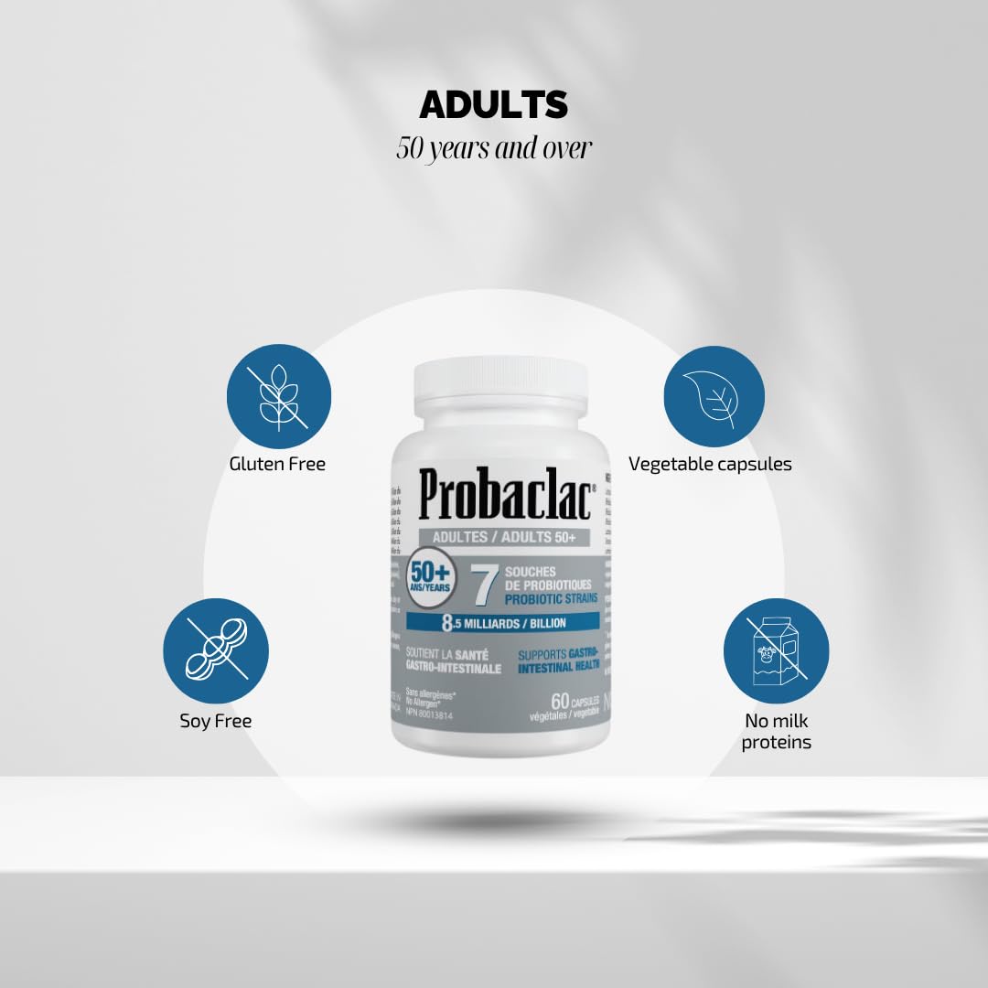 Probaclac Probiotics for 50+ Capsules, 60 Count