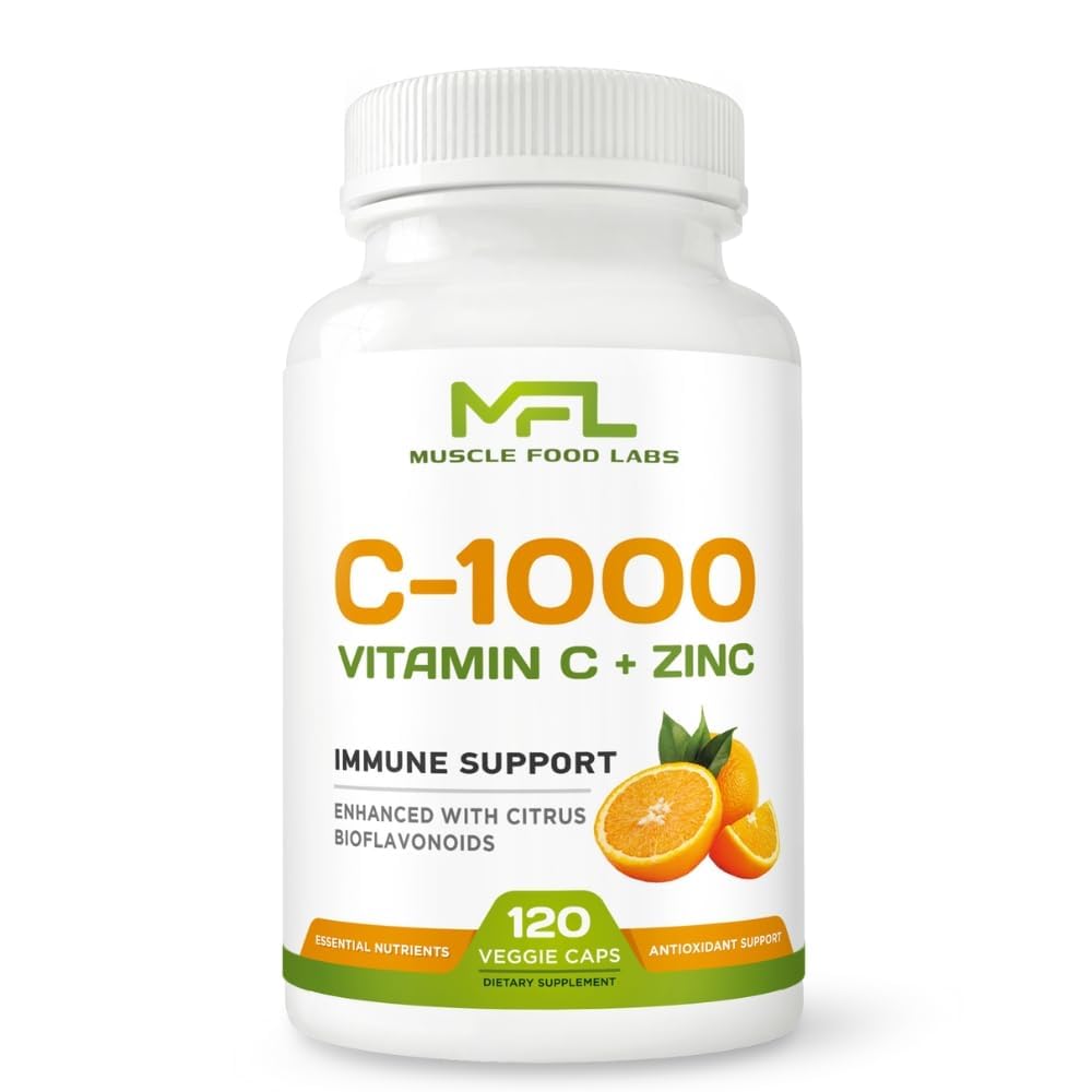 MUSCLE FOOD LABS Vitamin C + Zinc C-1000, 120 Capsules